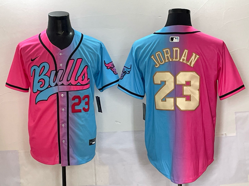Men Chicago Bulls Nike 23 Jordan Blue pink NBA 2025 Jersey style 014